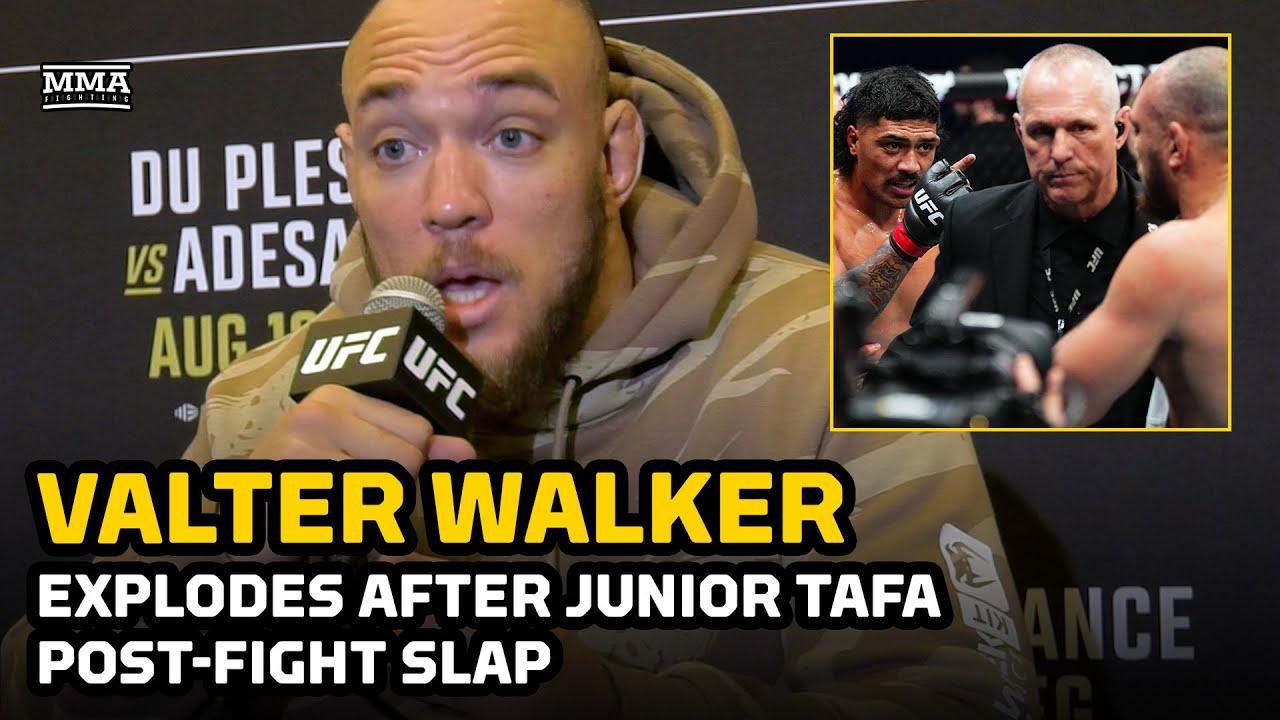 Sibling Rivalry Escalates: Valter Walker’s Explosive Reaction to Junior Tafa Slap | UFC 305