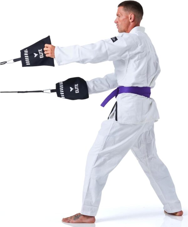 Elite Sports Jiu Jitsu Grip Trainer Simulate Gi - Resistance Band Grip Strength Trainer for BJJ MMA Judo & Grappling Training