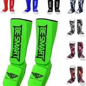 Be Smart Kids, Adults, Youth, Men and Women Muay Thai MMA Kickboxing Shin Guards, Instep Guard Training, Sparring Protective Gear Equipment Shin Kick Pads