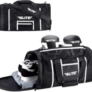 Elite Sports Boxing Gym Duffle Bag for MMA, BJJ, Jiu Jitsu gear,Duffel Athletic Gym Boxing Bag