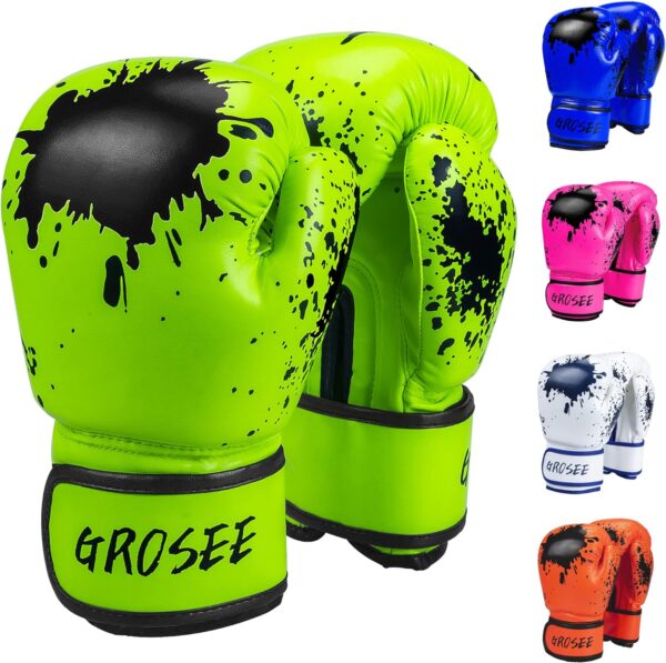 Kids Boxing Glove 6oz 8oz, Youth, Boys and Girls Training Sparring Gloves for Punching Bag, Kickboxing, Muay Thai, MMA, UFC, Gift for Age 6-15 Years