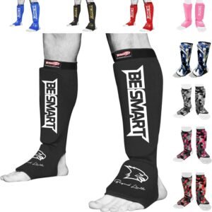 Be Smart Kids, Adults, Youth, Men and Women Muay Thai MMA Kickboxing Shin Guards, Instep Guard Training, Sparring Protective Gear Equipment Shin Kick Pads