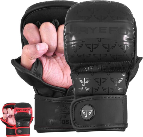 Jayefo MMA Gloves | Open Palm Sparring & Grappling Mitts | Martial Arts for Men & Women | Wrist Support | Combat Sports: MMA, Boxing, Muay Thai, Kickboxing