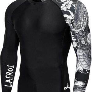 LAFROI Men's Long Sleeve UPF 50+ Baselayer Skins Performance Fit Compression Rash Guard-CLYYB