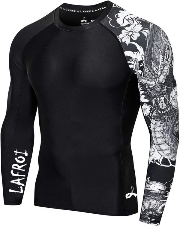 LAFROI Men's Long Sleeve UPF 50+ Baselayer Skins Performance Fit Compression Rash Guard-CLYYB