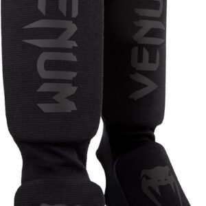 Venum Kontact Shinguards - Black/Black, One Size