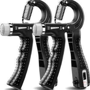 KDG Hand Grip Strengthener 2 Pack Adjustable Resistance 10-130 lbs Forearm Exerciser，Grip Strength Trainer for Muscle Building and Injury Recovery for Athletes