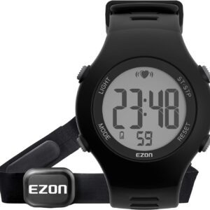 EZON T037 Sports Wristwatch Digital Heart Rate Monitor Outdoor Running Watch Alarm Chronograph with Chest Strap