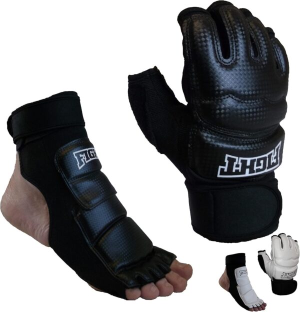 Sparring Set MMA Gloves Hand Foot Protector Taekwondo Sparring Gear for Martial Arts Punch Bag Kickboxing Foot Guards Karate Training Boxing Gloves Foot Gear for Men Women Kids XS-XL