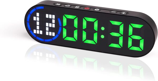 Portable Gym Timer for Home Gym Interval Timer for Workout with Time Progress Bar/Rounds, Workout Clock for Boxing HIIT Tabata Emom Fitness Rechargeable Battery Powered…