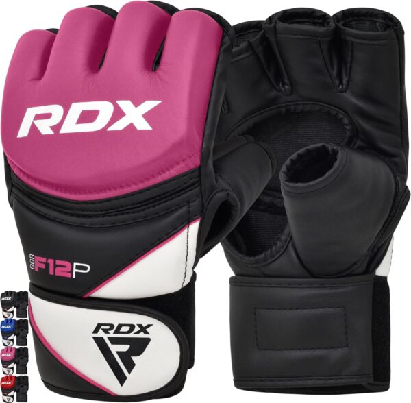 RDX Women's MMA Gloves Grappling Martial Arts Sparring Punching Bag Cage Fighting Maya Hide Leather Mitts Combat Training