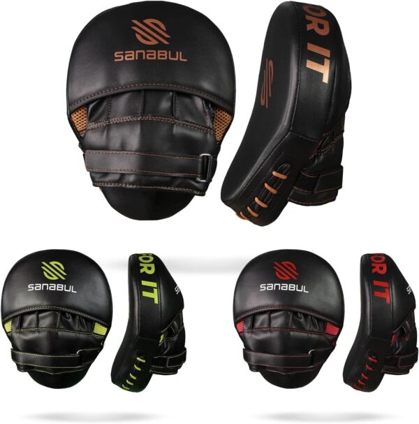 Sanabul Essential Curved Punching Mitts for Boxing and MMA | Ultimate Boxing Mitts & Pads Training Gear for Athletes | High-Performance Focus Mitts Muay Thai Pads for Sparring & Training Boxing Pads