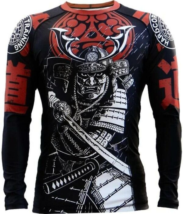 Hardcore Training Men's Rash Guard Compression Long Sleeve Jiu Jitsu, MMA No-Gi, Tight BJJ Grappling Base Layer Combat