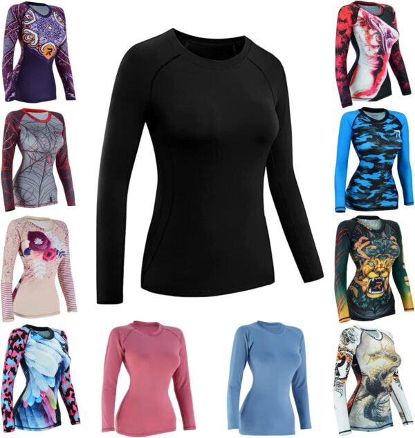 ROAR MMA Grappling Rash Guard Women BJJ Training No Gi Fight Gear Long Sleeve Shirt