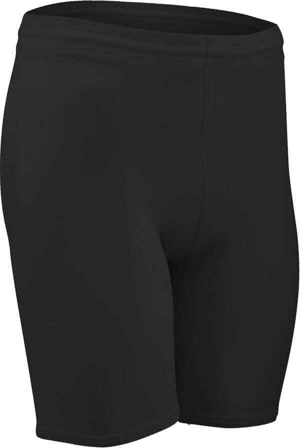 Athletic Compression Shorts for Youth, 8” Knee-Length Heat Tech Gym Gear (13 Colors) HT-118Y-CB