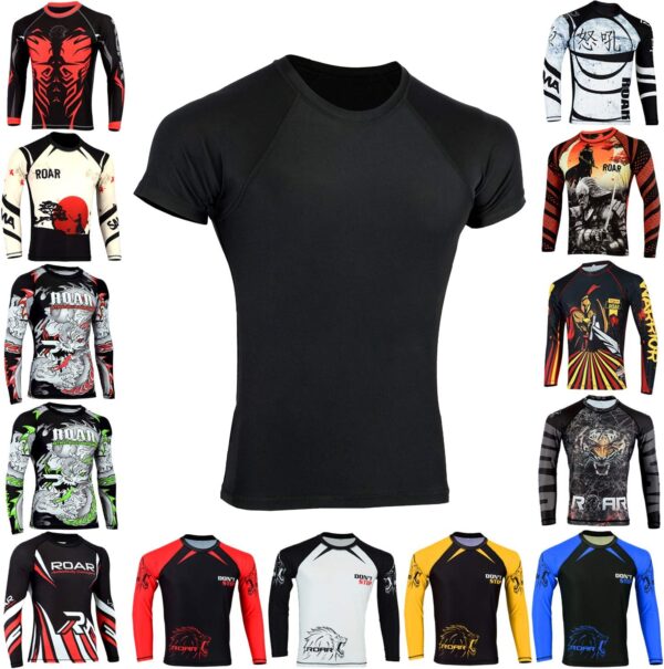 Roar BJJ Rash Guards MMA Grappling Jiu Jitsu Training No Gi Fight Wear Shirt