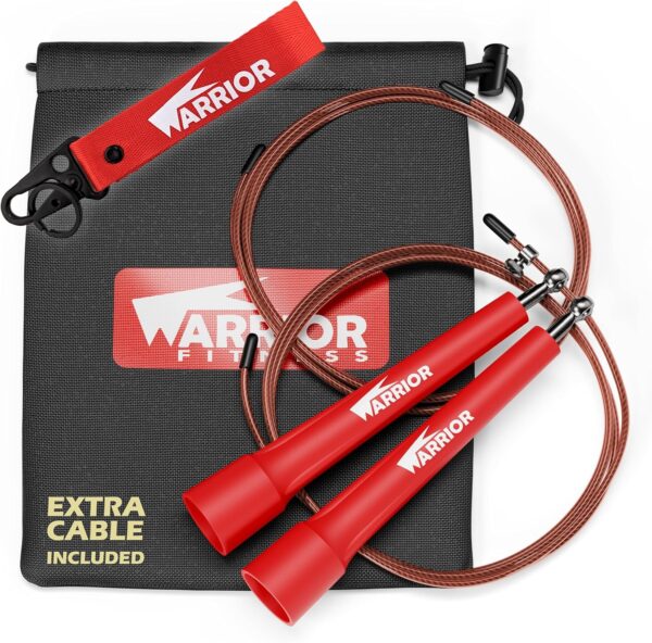 Warrior Fitness Adjustable Speed Jump Rope for Men, Women & Children - Ideal for Crossfit, Double Unders, Boxing, MMA, Skipping, WOD & Cardio Workouts