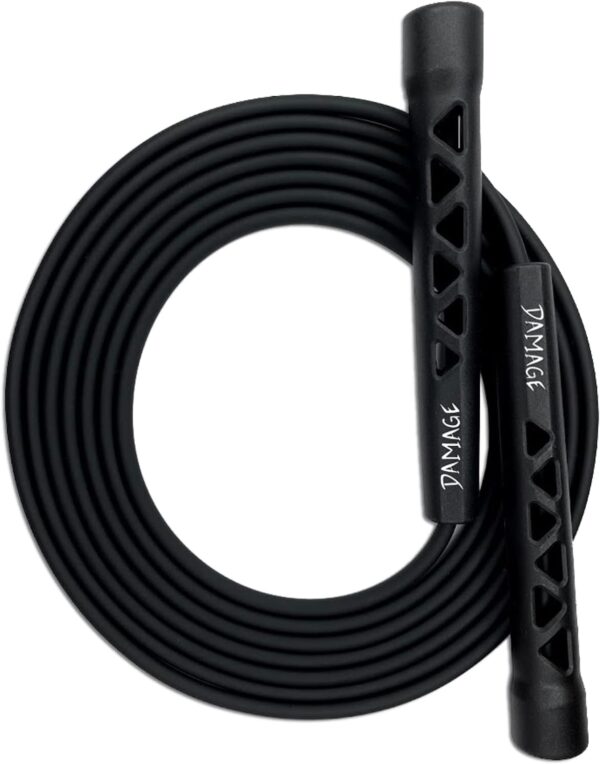 Damage Fight Gear Boxer Classic Speed Rope, Lightweight PVC Skipping,Jumping Rope, Non-Slip Ventilated ABS Plastic Handles and Matte Coated Tangle-Free Jump Rope for Boxing, MMA, Martial Arts