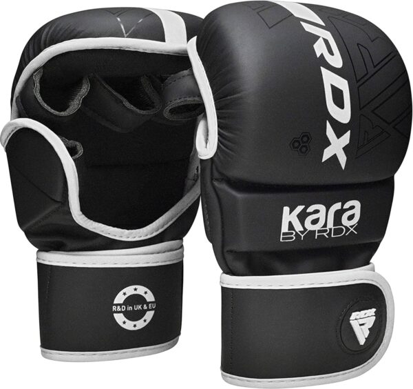 RDX MMA Gloves Sparring Grappling, Hybrid Open Palm Martial Arts Mitts Men Women, Maya Hide Leather Wrist Support, Cage Fighting Combat Sports Boxing Glove Training, Muay Thai, Punching Bag Kickboxing