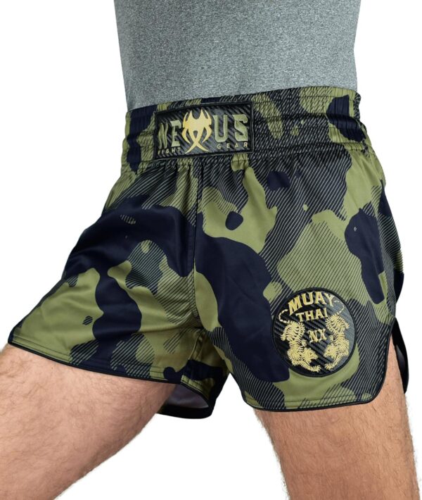 Muay Thai Shorts Kickboxing Camo - Thai Boxing Shorts, MMA Shorts Men and Women, Martial Arts, Gym Trunks Workout Cage Fight.