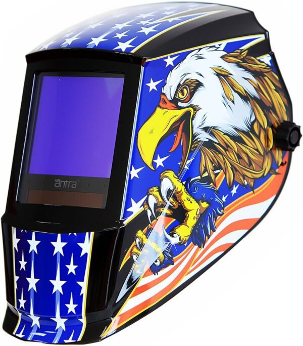 Antra True Color Auto Darkening Welding Helmet - Large Window 13.5 Sqi, Wide Variable Shade 4/5-13, Low TIG Amp Rating 2A - Precision Protection for Welding Excellence