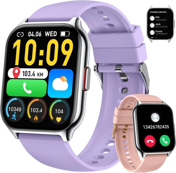 Smart Watch for Men Women Fitness: (Make/Answer Call) Bluetooth Smartwatch for Android Phones iPhone Outdoor Waterproof Digital Sport Running Watches Health Tracker Heart Rate Monitor Step Counter