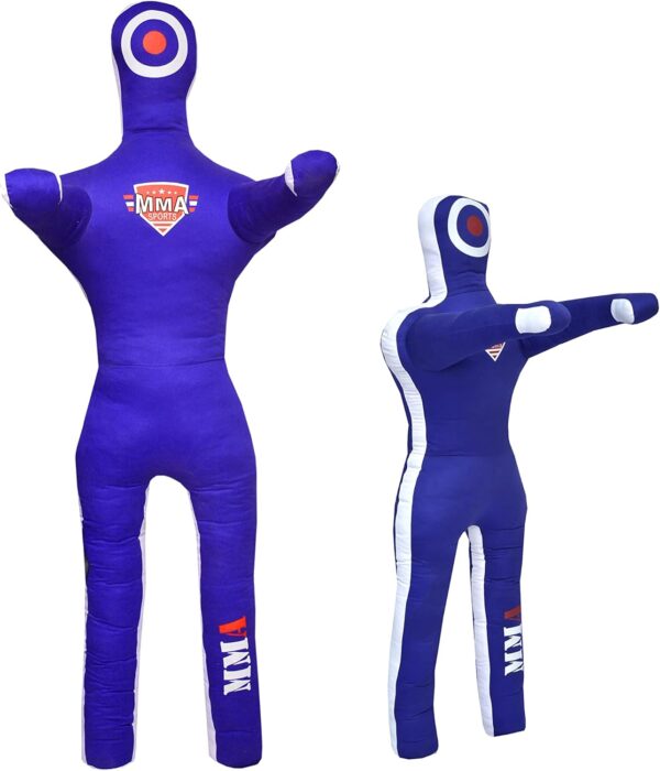 MMA SPORTS Grappling Dummies | Punching Dummy for Adults & Youth | Boxing Dummy Brazilian Jujitsu gi, Judo, Karate | Wrestling Training Dummy-(Standing 6FT / 72IN) UNFILLED, Blue