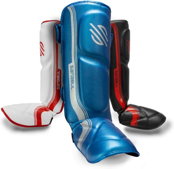 Sanabul Core Advanced Kickboxing Shin Guards | High-Impact Foam, Ergonomic Design, and Secure Hook and Loop for Optimal Training | Muay Thai Shin Guards for Adults and Children