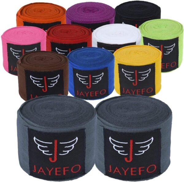 Jayefo Sports Hand Wraps 180 Inches Inner Boxing Gloves Martial Arts Wraps for Men & Women Boxing MMA Kickboxing Muay Thai - Pair