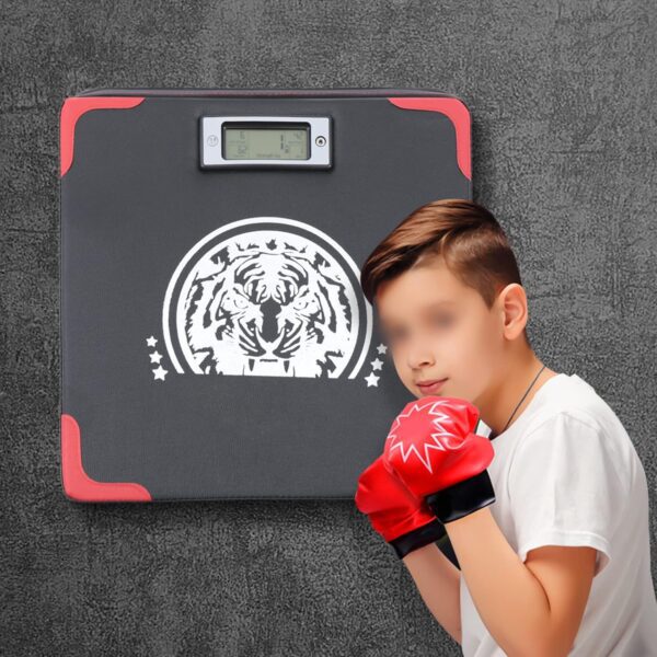 Xuthusman 2-Mode Wall-Mount Boxing Strength Tester 6.5cm Boxing Training Mat Stress Releasing Striking Pad Black High Precision with USB Charging Cable