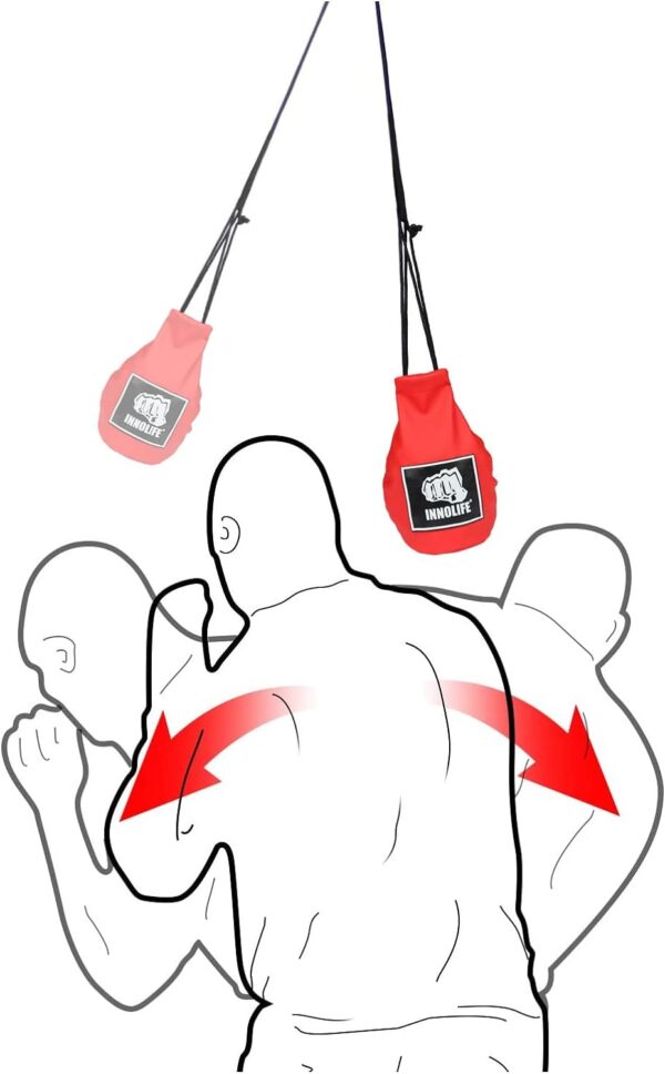 INNOLIFE Boxing Slip Bag, Boxing Dodge Hide Speed Bag Maize Ball Leather Ball for Reflex Training, Boxing, Kickboxing, MMA Pendulum Training Red (Without Filler)